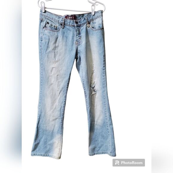 DenimCo light wash bootcut distressed jeans size 12 - Picture 1 of 12